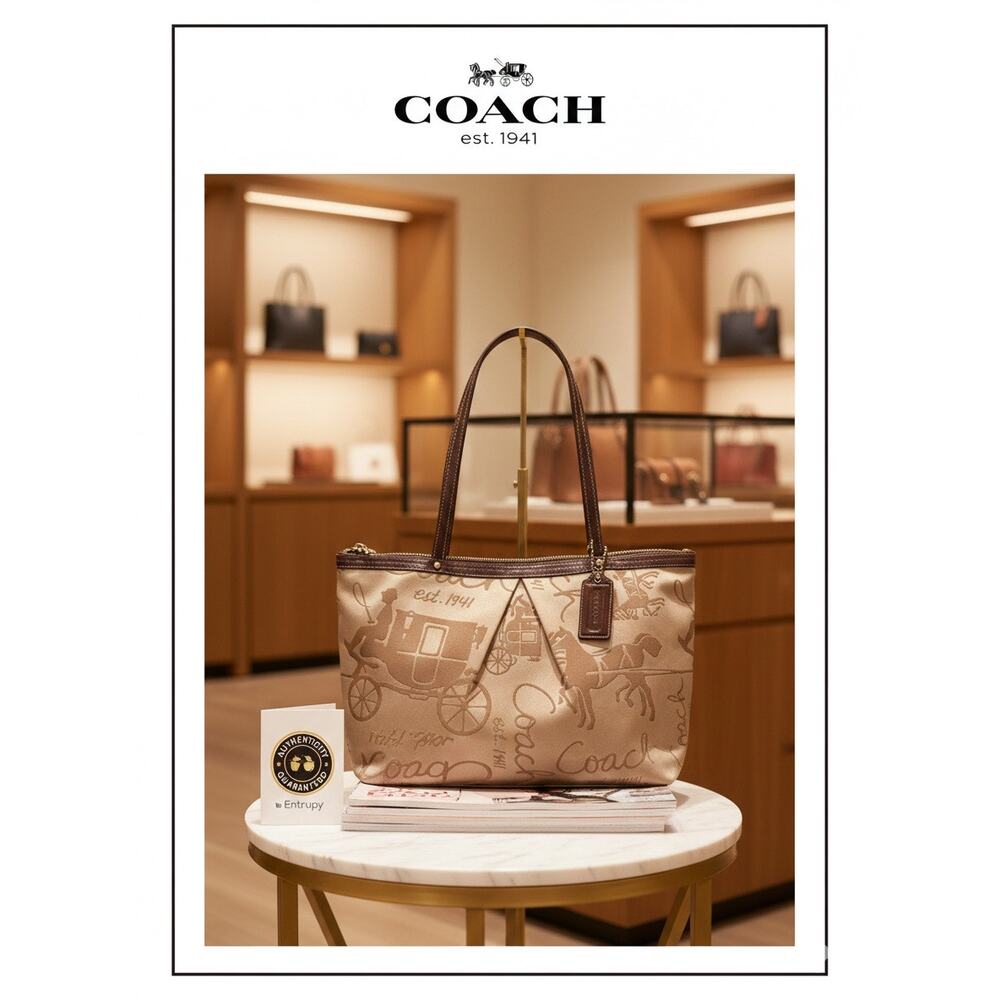 Coach Horse & Carriage Jacquard Tote (F14682) AUTHENTIC